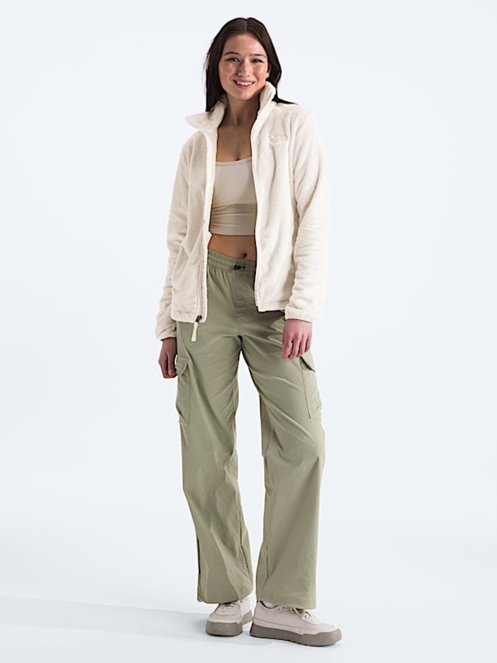 The North Face - Women’s Osito Jacket Fuzzy Full-Zip White Dune/Cream - Picture 2 of 7